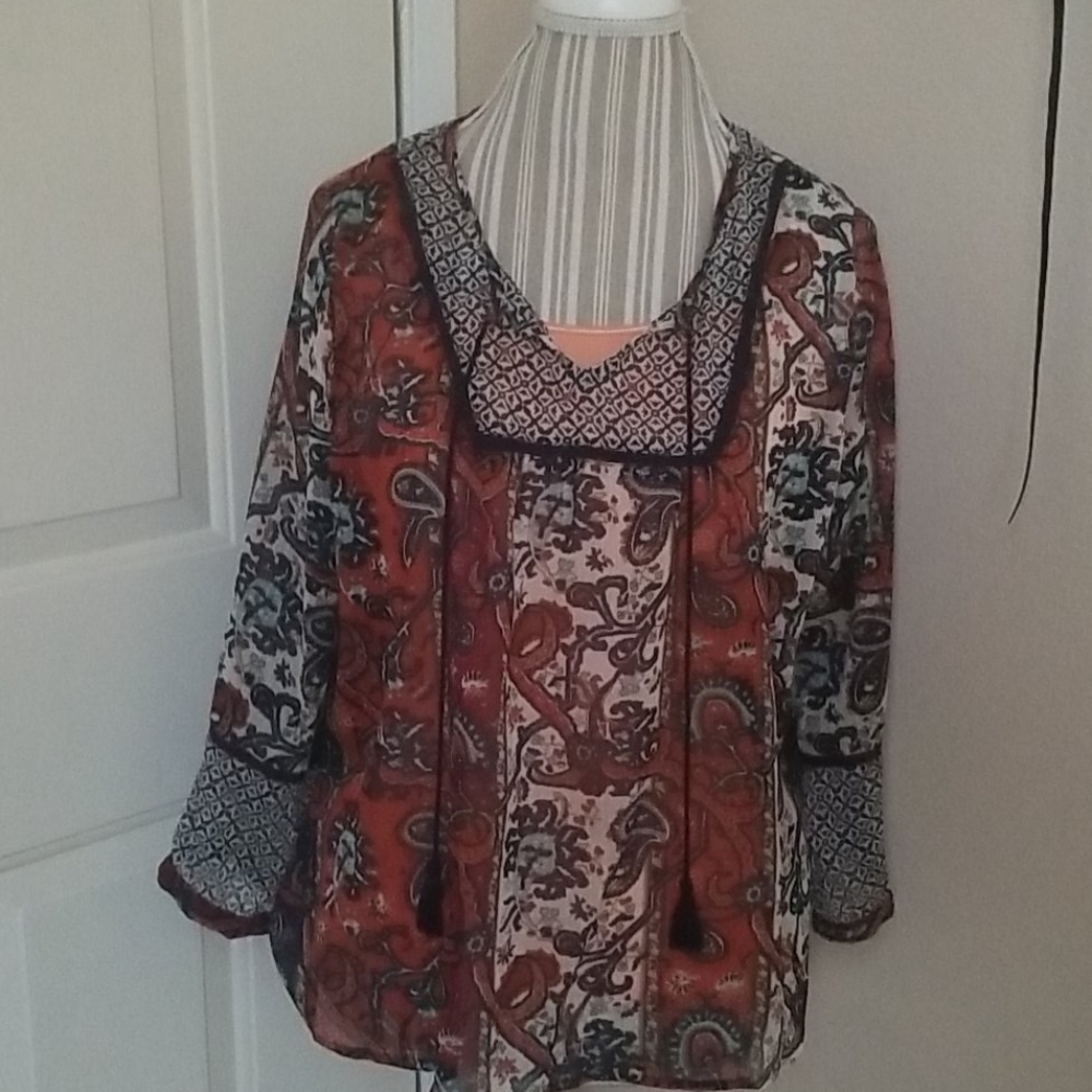 Girl crazy top, sheer, sz XL